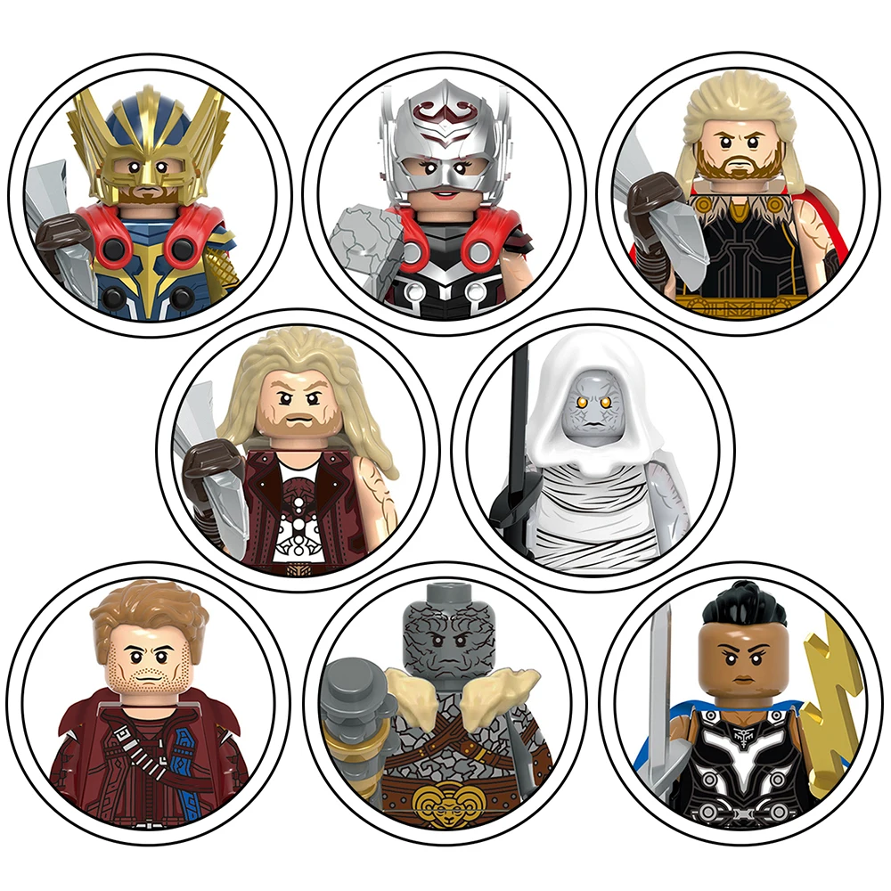 X0339 Movie Thor Valkyrie Mighty Thor Ravager Thor Gorr Star-Lord Korg Super Heroes Collection Plastic Building Blocks Kids Toys