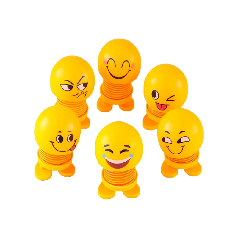 
Smiling face spring doll shaking his head doll emoticons car display creative table happy QQ doll toys 