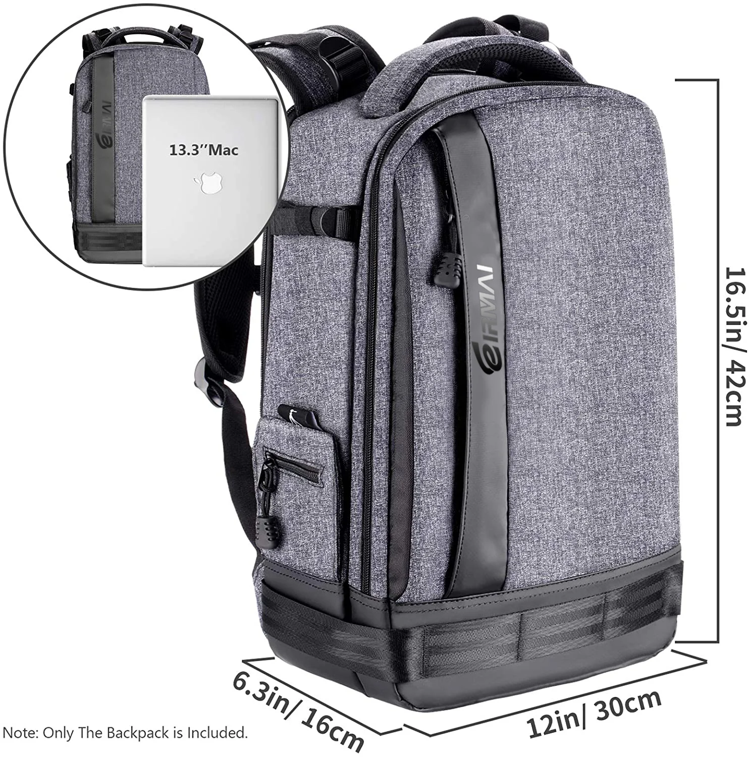 
Camera Backpack Large Size Photography Bag for Canon Nikon DSLR, 13.3' Laptop,Tripod (Grey) 
