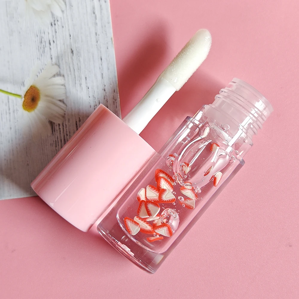 In Stock Private Label Fruit Flavor Lip Oil Non-Sticky Ultra Hydrating and Exfoliating Print Your Own  Logo Personalised Lip Oil