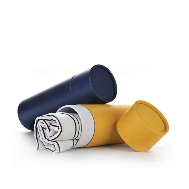 biodegradable recycled Garment pack T shirt fleece paper tube package short sleeve cylinder packaging apparel gift wrapping box
