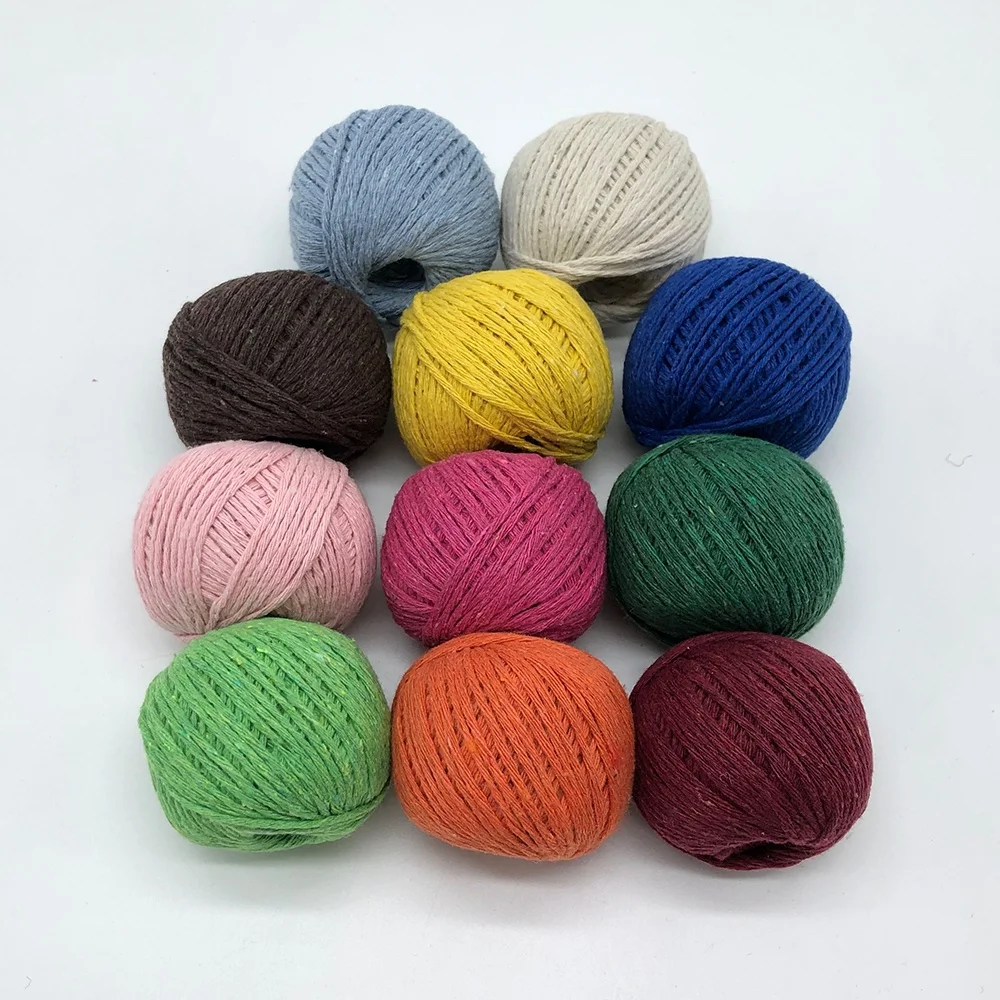 2mm cotton rope thin recycled cotton ropes 15g ball cotton rope