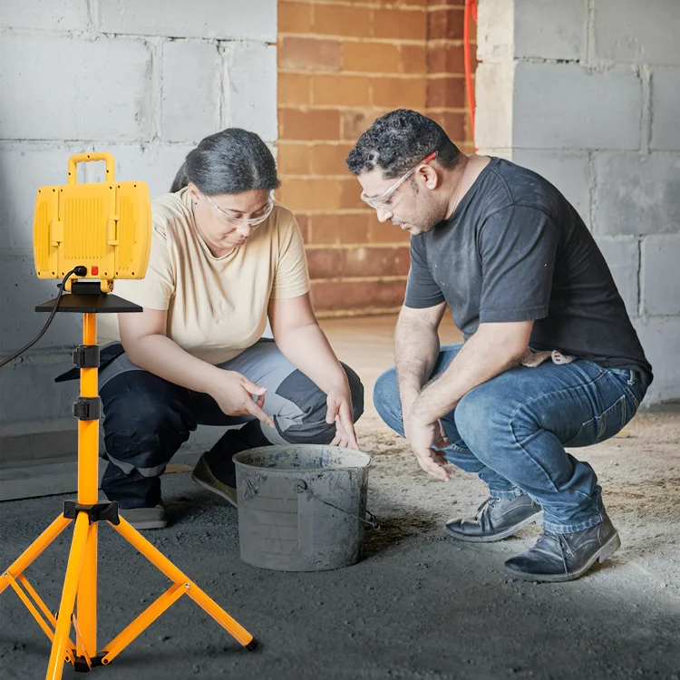 Multi-scene use portable outdoor waterproof ABE 40W LED work light with adjustable telescopic tripod swivel double head