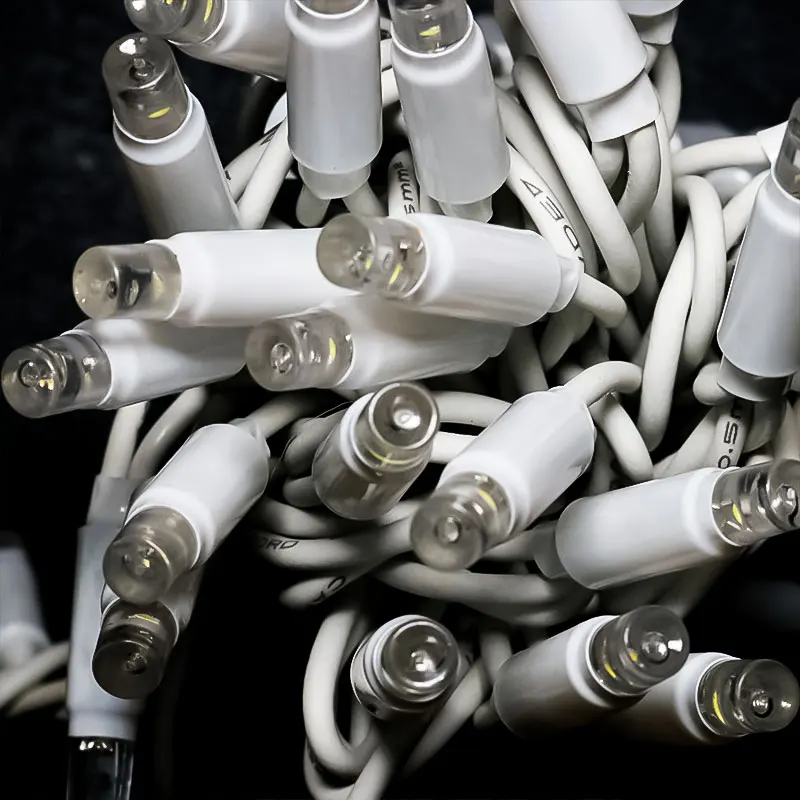 230V Christmas light  IP66 waterproof rubber cable string light  warm white christmas light with glue in