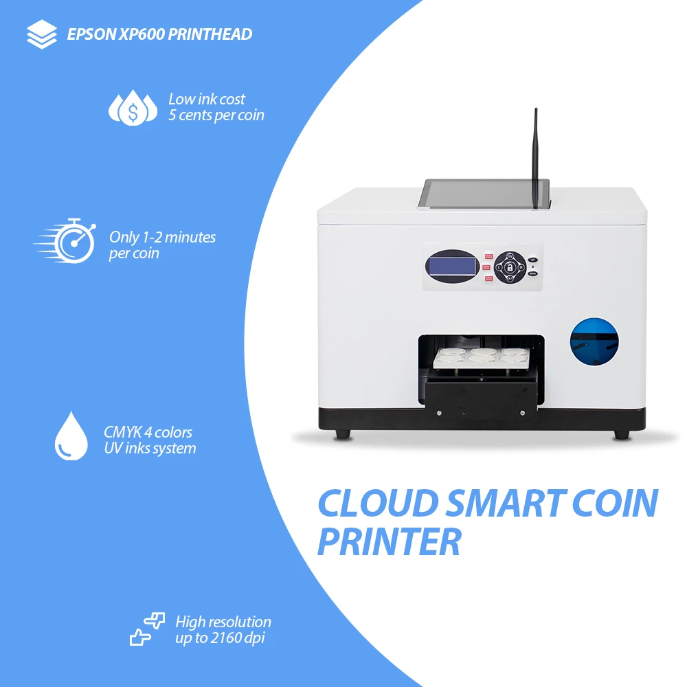 New Upgraded RF-CO1 Gold Coins Printer AI Drawing Function UV Printer Flat Bed Printing Machine For Small Business