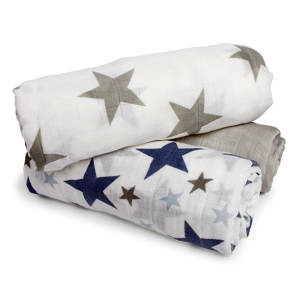 breathable super soft animals print bamboo muslin swaddle blanket
