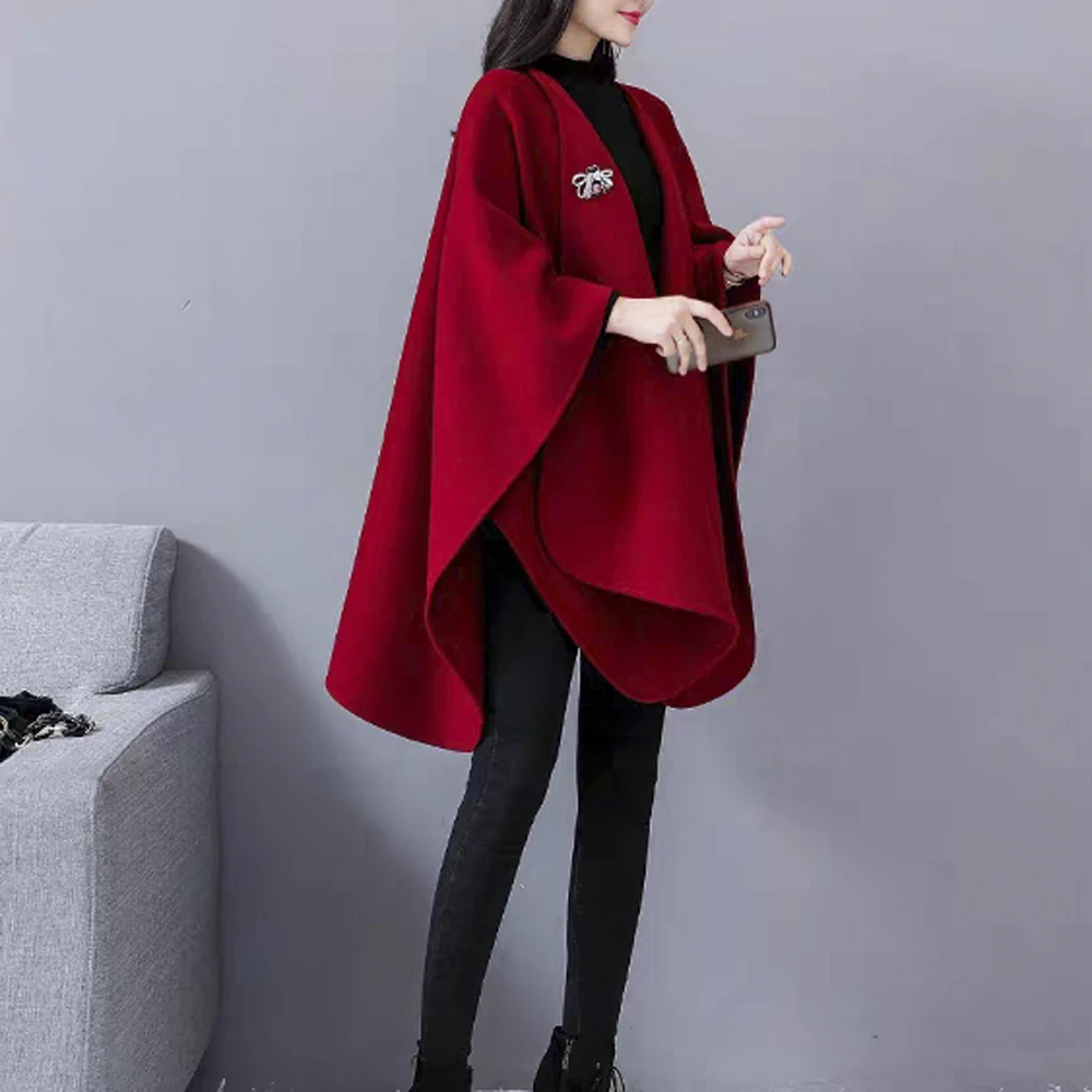 Knit Wool Poncho Women Knitted Warm Cape women poncho Knitted Poncho