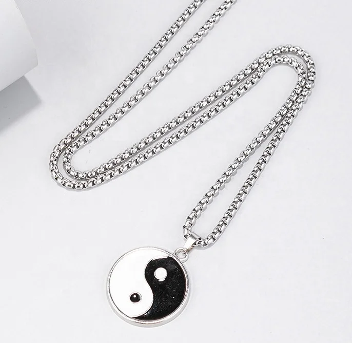 Taoism ювелирные изделия символ равновесия из нержавеющей стали Tai Chi Yin and Yang подвеска парное