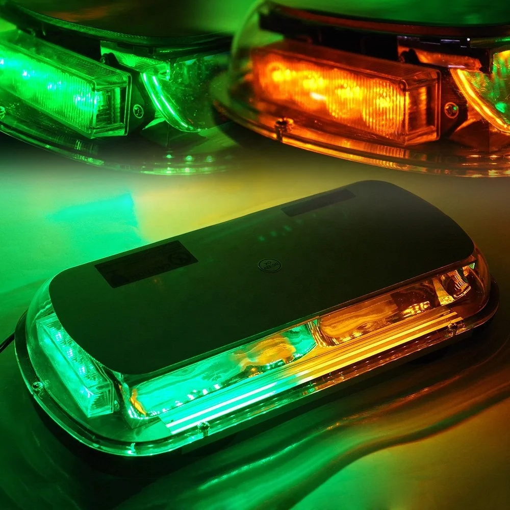 Green Yellow 17 inch 44 LED Warning Strobe Lights Bar for car Law vehicles trucks Roof top Mini Hazard Emergency Flashing Light