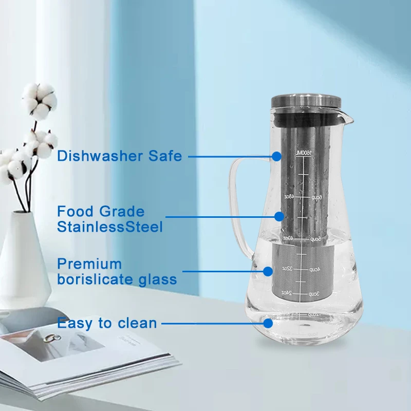 Increases pH Reduce ORP adding beneficial minerals pH Replenish Glass Alkaline Water Filter Pitcher for Pure Drinking Wate