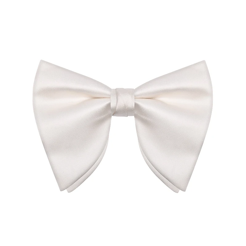 Мужской однотонный модный костюм жениха с бабочкой оверсайз белый галстук-бабочка