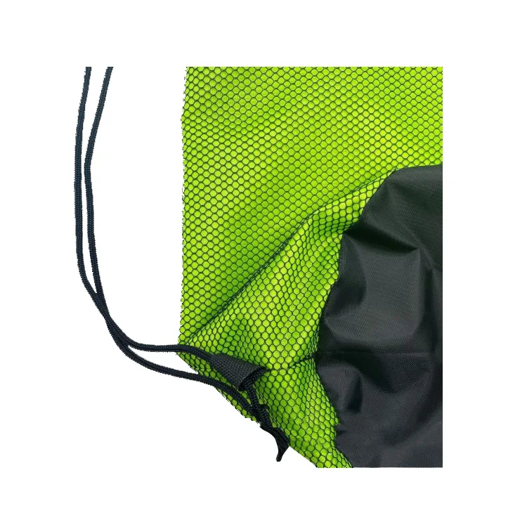 New design custom promotional advertising basketball bag training 2 layers polyester mesh round bottom drawstring sack pack