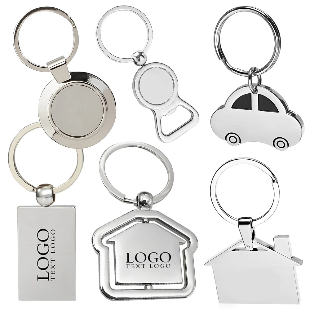 Sublimation Blank Stainless Steel House Key Chain Cast Zinc Alloy Logo Keyring Custom Metal Keychain With Logo For Engraving