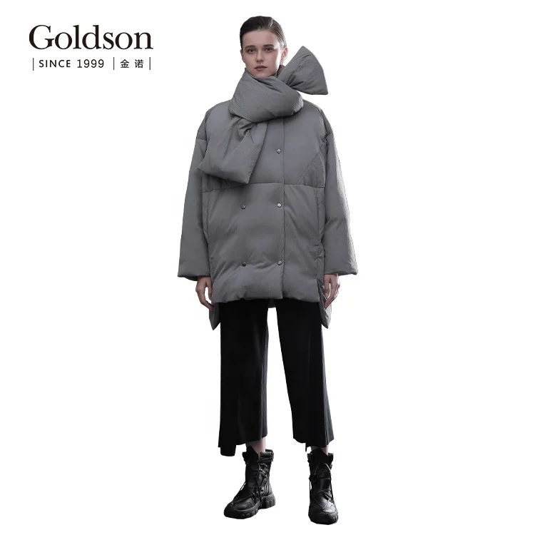 European customized ladies fashion heated polyester short goose down parka