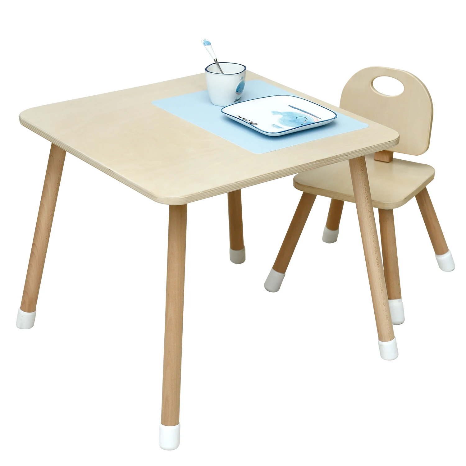 In stock China manufacturer OEM customization birch plywood natural color children desk for study