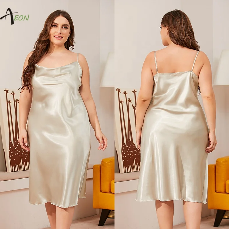 Oversize Sexy  Nightgown Plus size Long Slip Dress Nightdress For Women