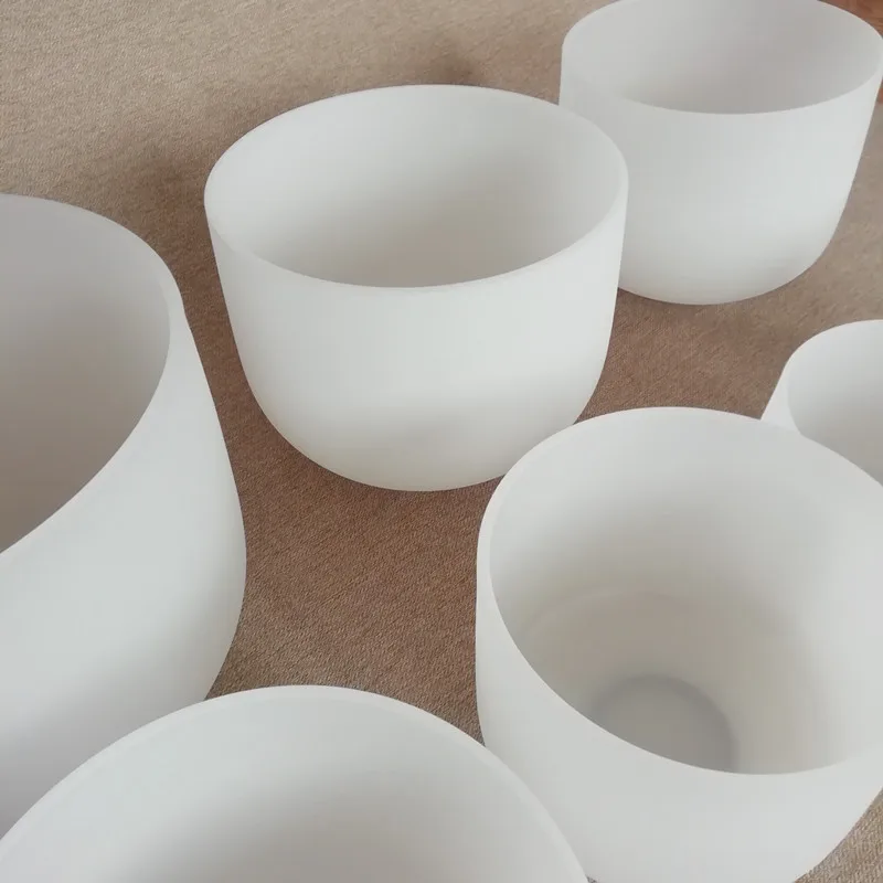 Quartz Glass Frosted Chakra Crystal Singing Bowl