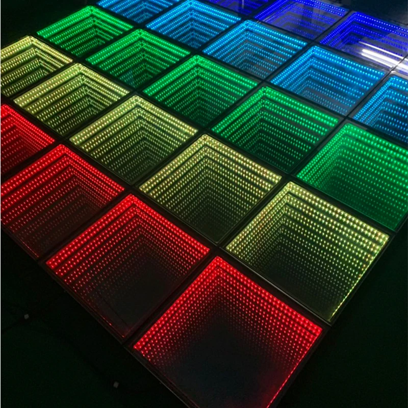 Mirror DJ Dance Lighting  Wedding Stage Light 3D Interactive Dance Dj Light Infinity Magnetic Led Dance Floor