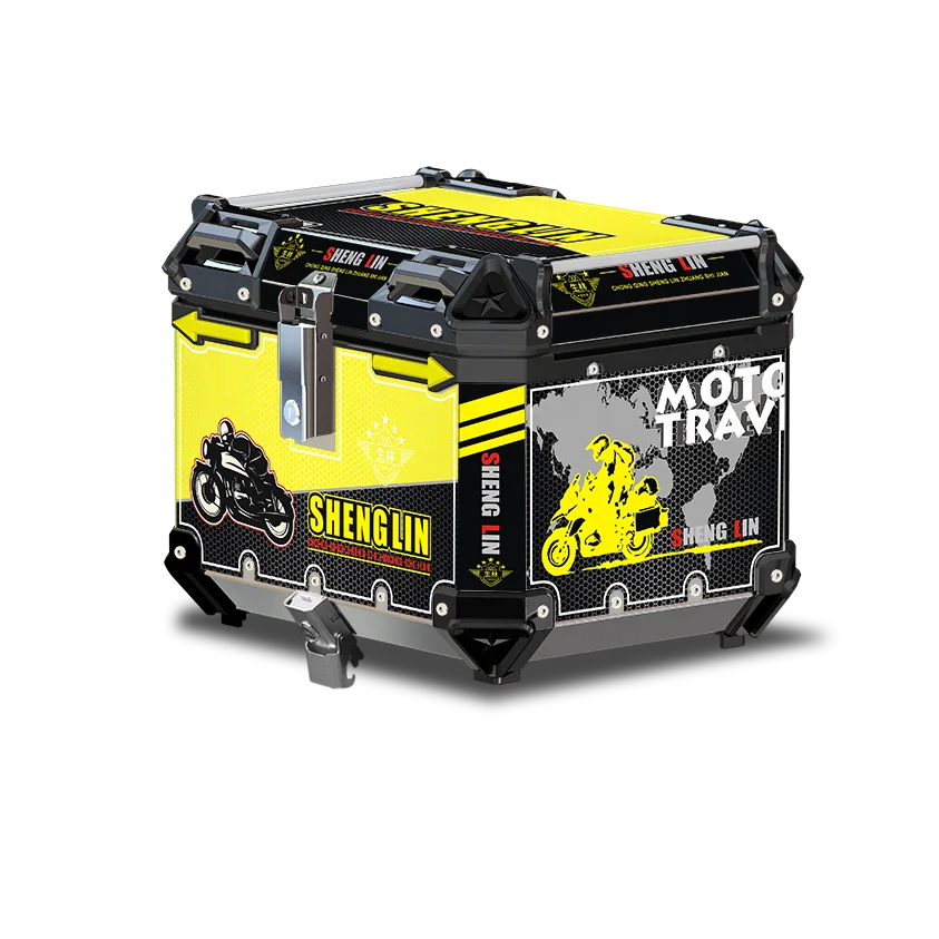 
new product in 2021 Shenglin top case aluminium waterproof motorcycle tail box bag with high quality 