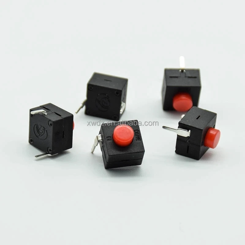Красный/черный маленький микро самоблокирующиеся переключатель 8*8*8 4 wit 2 средства ухода за кожей стоп с замком сенсорный выключатель света L068-A