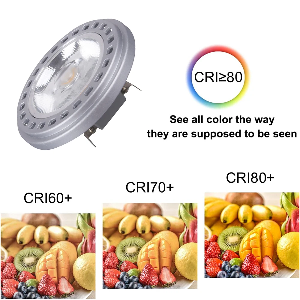 AR111 COB LED Spotlight 15W adjustable lamp G53 GU10 bulb Beam Angle LED embedded ceiling light source