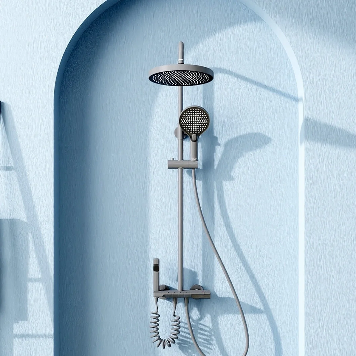 Y12507YQ 59 Single-Current Limit 10-Stage Electroplated H20+AIR Shower Head with Integrated 59 Refined Copper Body Bathroom Use