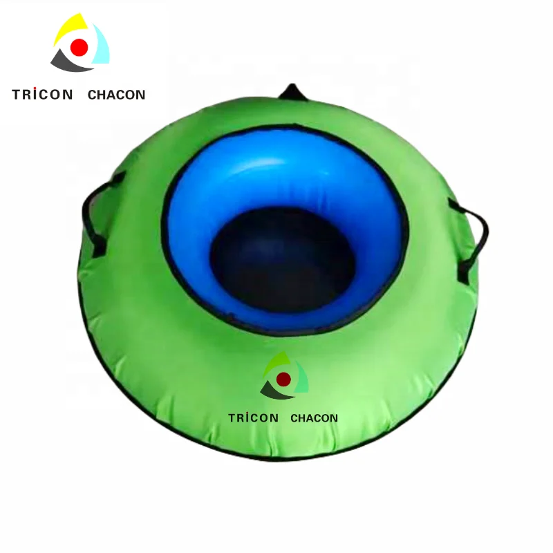 Good Industrial Commercial Towable Ski 2 Pack Heavy Duty Plastic Inflatable Snow Sled Tube for Kids and Adult