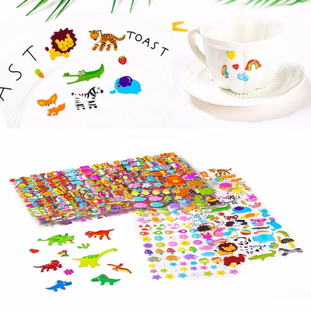 
eva foam sticker for kids 3d custom cartoon puffy stickers 