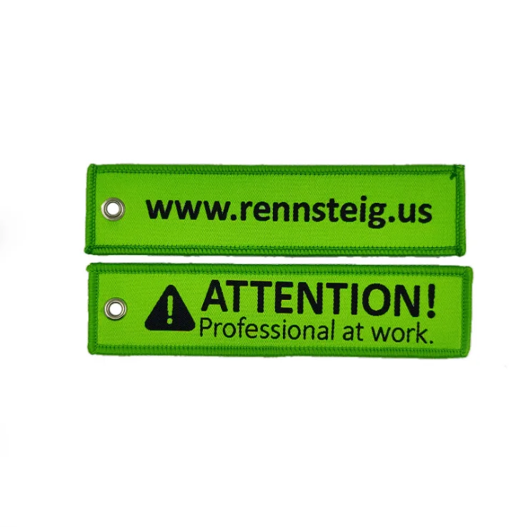 Hight quality custom woven keychains embroidered key tags wholesale