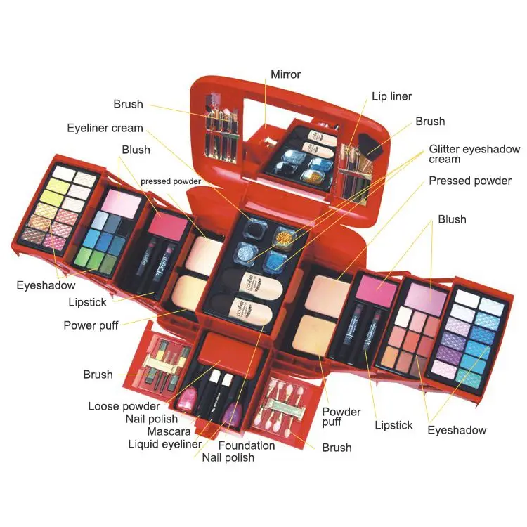 Ladies Professional Makeup Set Rose Shape All-in-One