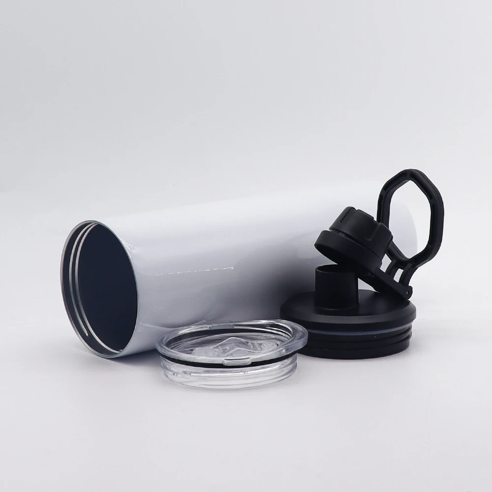 new design 20oz stainless steel cup white sublimation sport tumbler with 2 lids to drink wholesale