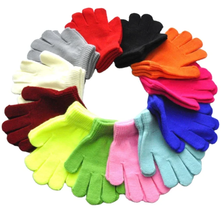 Children Warm Knit Safety Baby Cotton Knitted Winter kids gloves