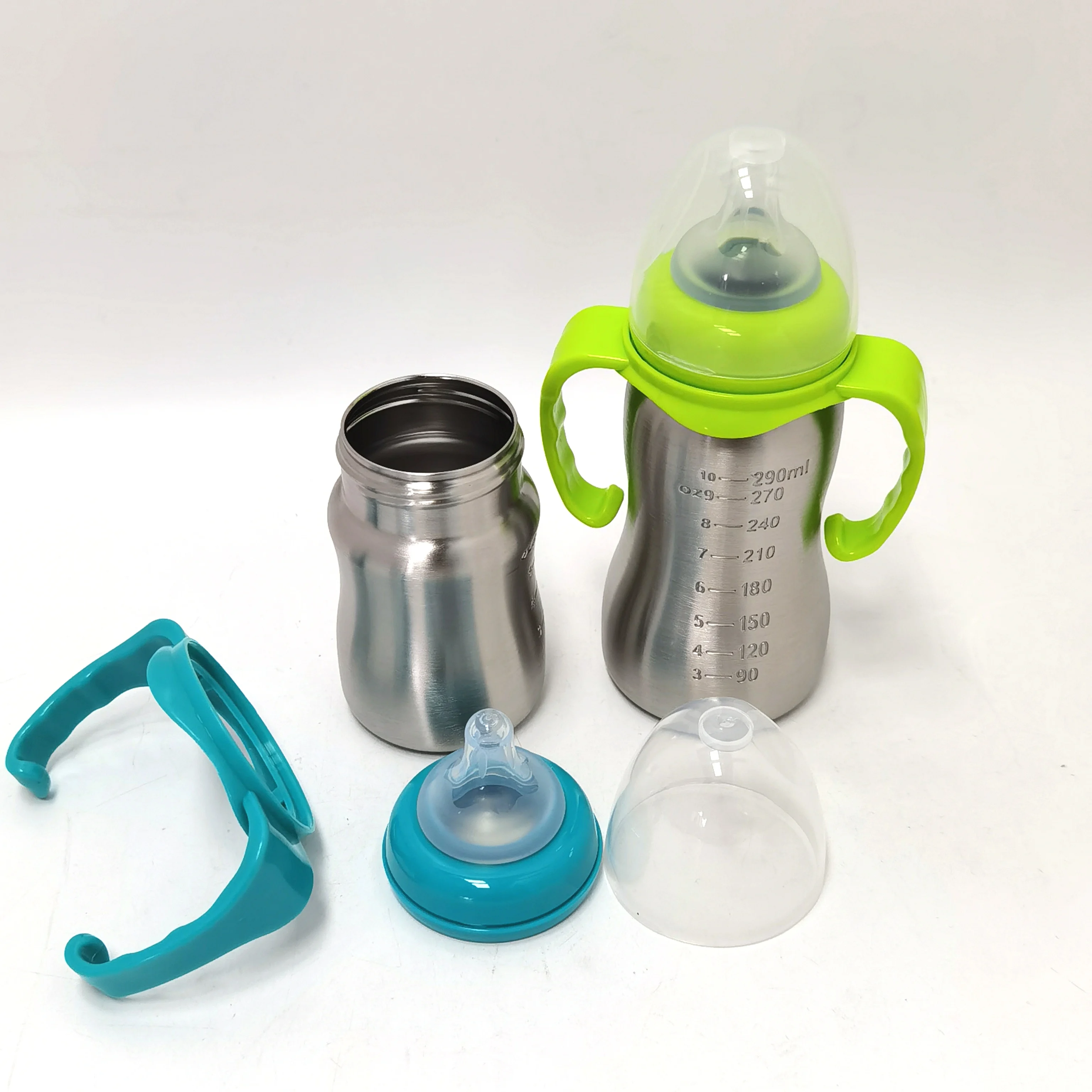 Оптовая продажа прочные одностенные 18/8 Бутылочки для детской пудры из нержавеющей стали 290 мл устойчивые бутылочки кормления детей