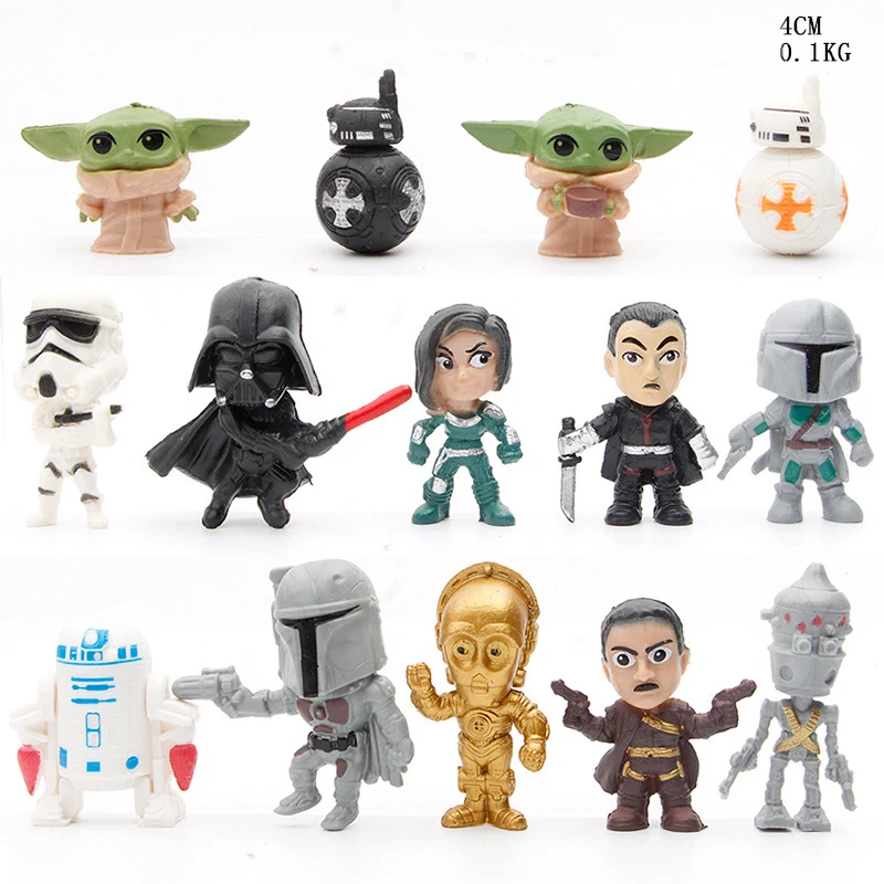 14Pcs/Set Movie Star Wars The Force Awakens Master  Robot Clone Troopers Action Figure Mini Model Toys Kids Gift