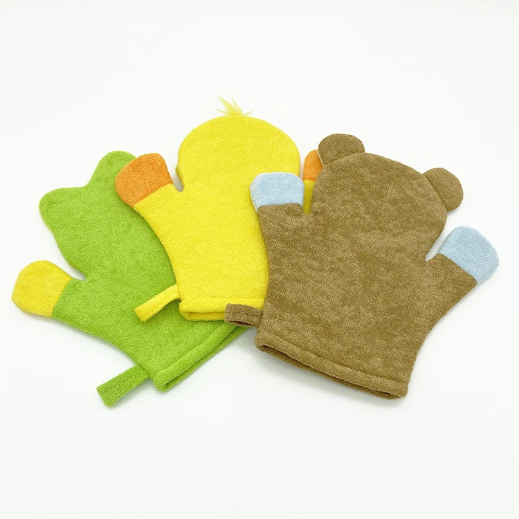 Cartoon Colorful Toy Soft Scrub Shower Washing Mitt Baby Bath Glove for Kids