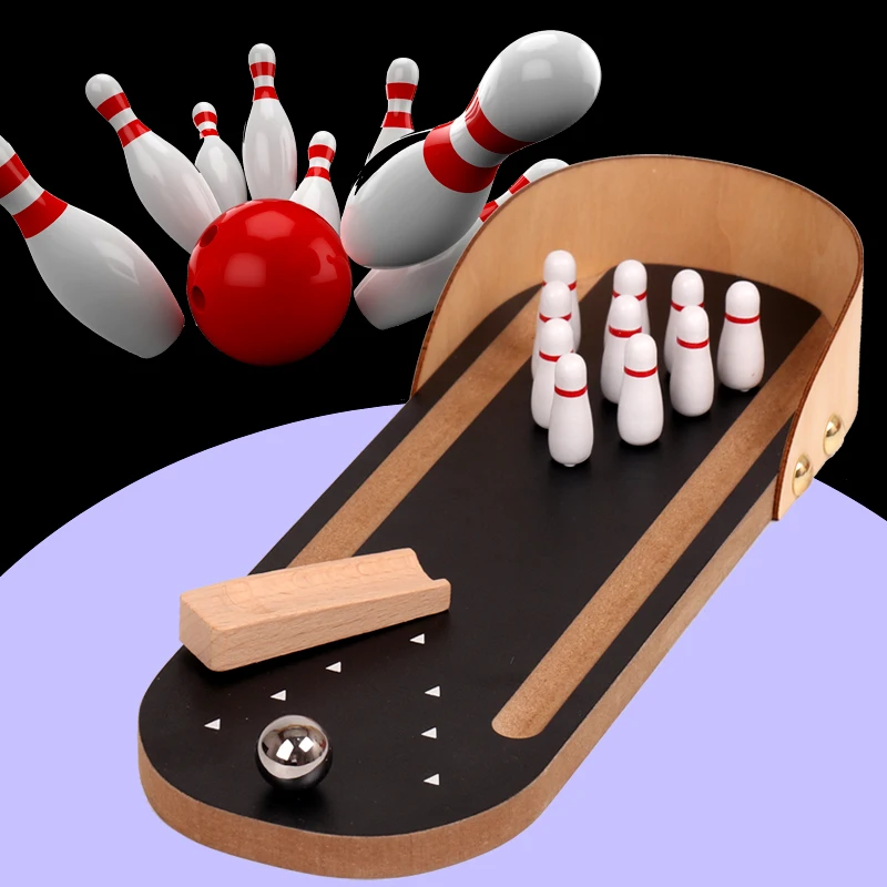 Custom Toy Maker Hand-eye Coordination Mini Bowling Board Game Montessori Educational Wooden for Kids 2 to 4 Years Xjydz-091