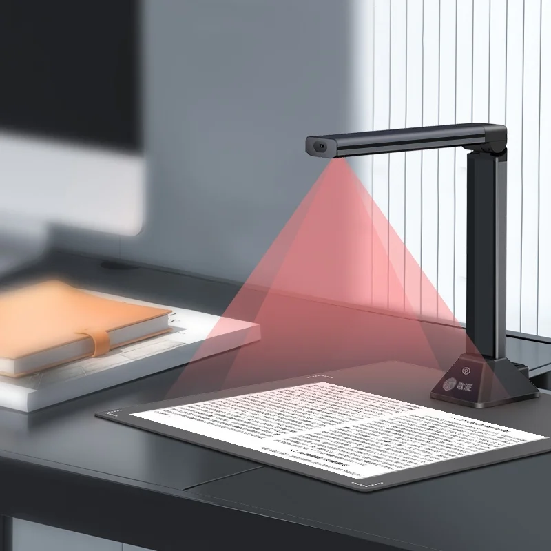 A4 High Speed Document Scanner Online Teaching IC Card Scan OCR Recogntion Software Support Portable Document Scanner Camera