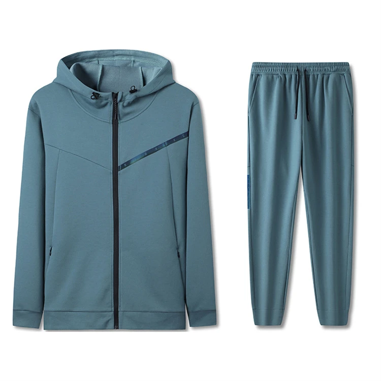 Низкий минимальный заказ в наличии зимняя мужская толстовка на молнии с капюшоном и длинные штаны наборы для бега тренажерного зала тренировок Спортивная Футбольная