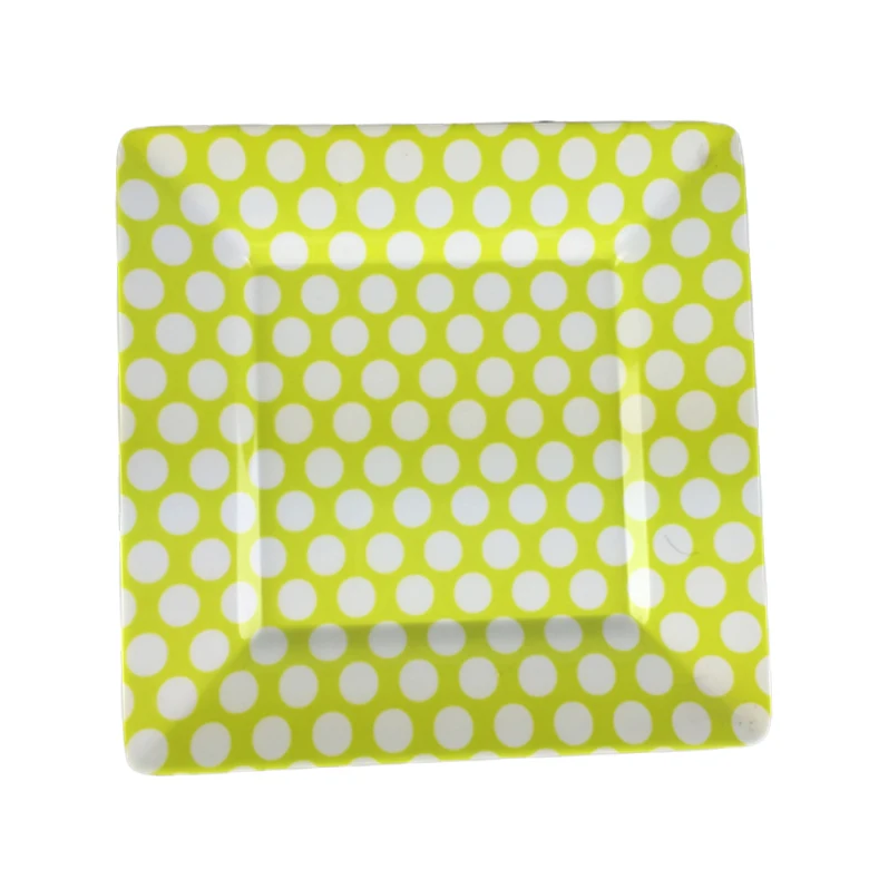 Custom printed wholesale price melamine cheap square plastic plates