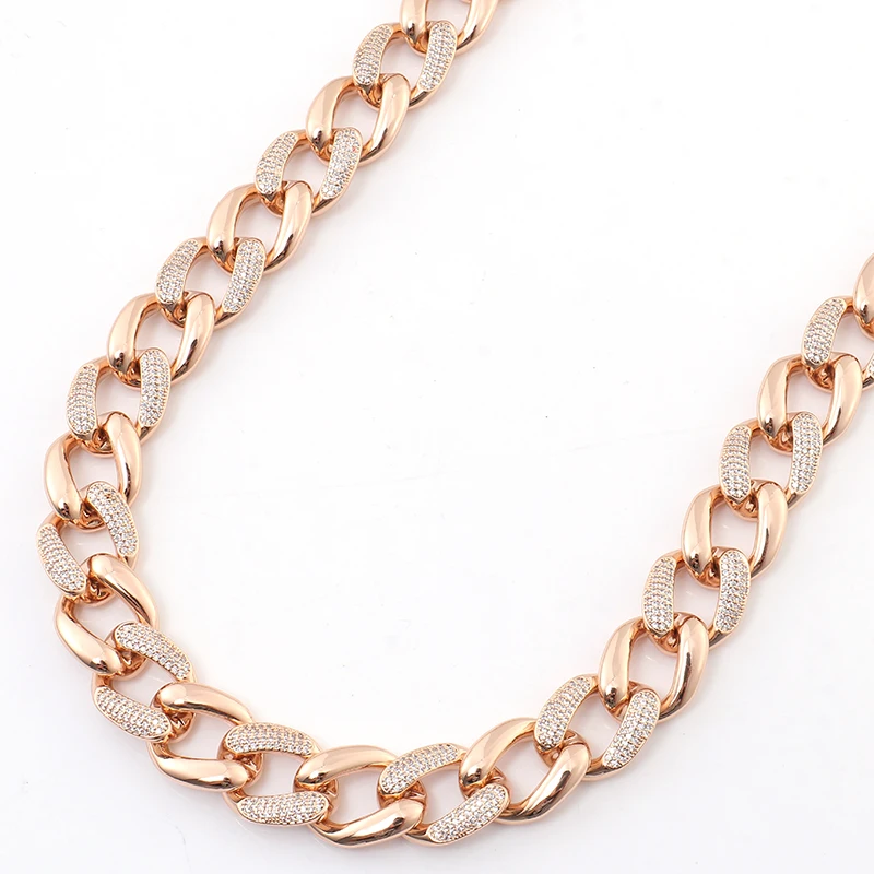  New arrival fashion 18inches long moissanite diamond iced out cuban chian hip hop jewelry