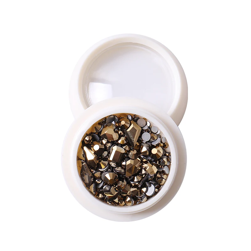 16 Colors 3D Love drop rectangle round oval diamond nail glass rhinestones flat back