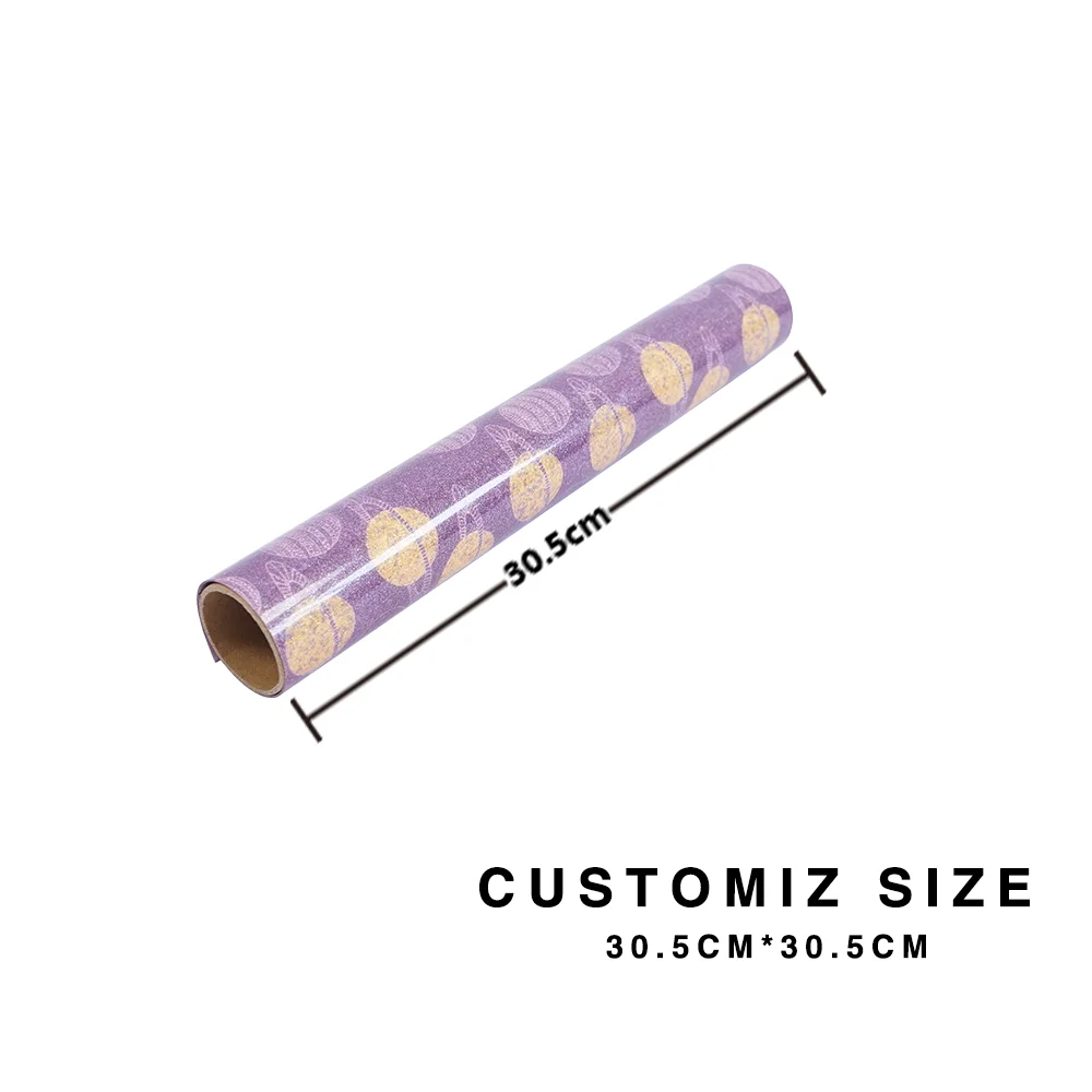 Wholesale Iron On Glitter Heat Transfer Film Pattern PU Vinyl For Clothes