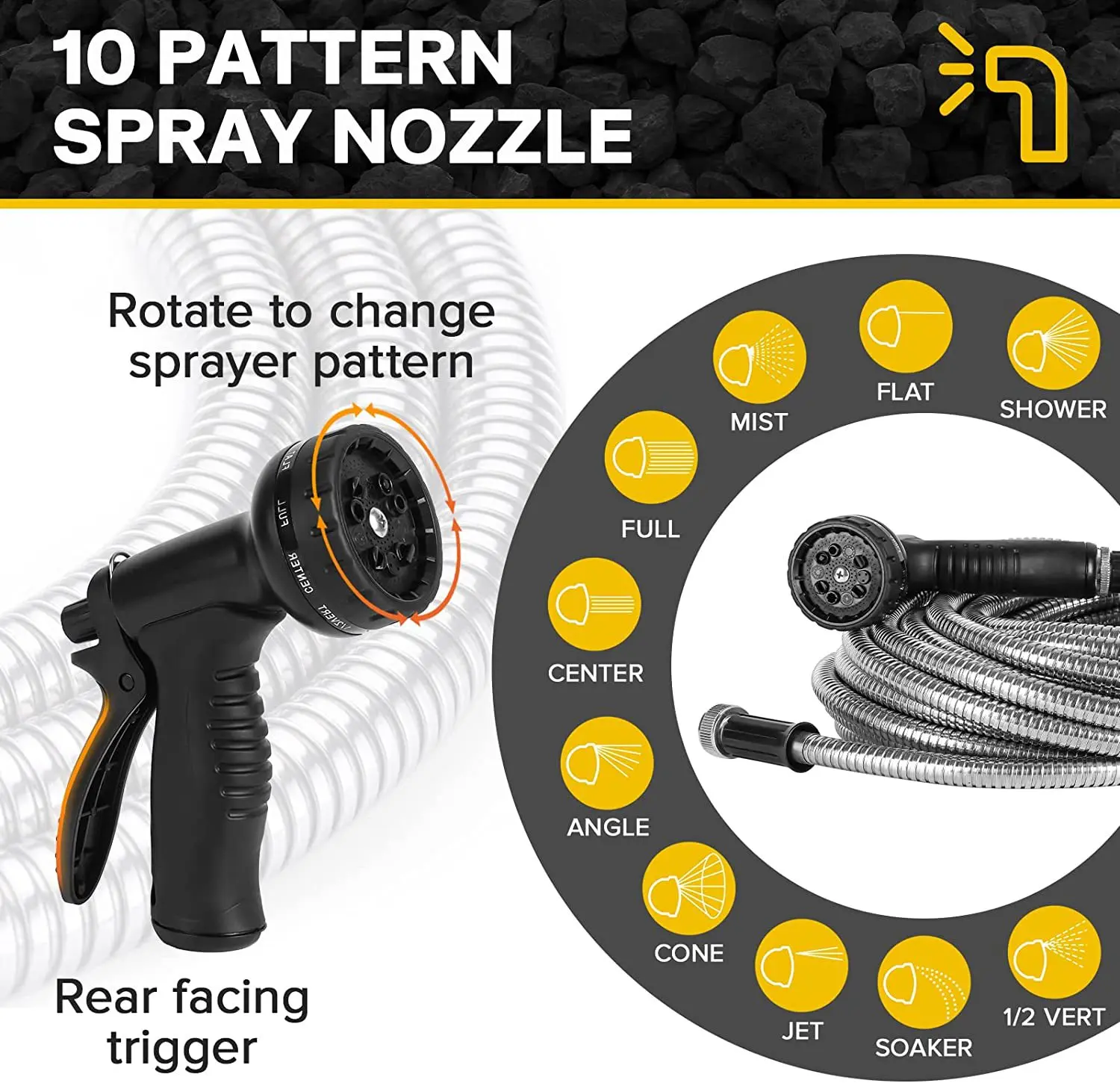 100 feet adjustable durable 3 layer latex expandable magic garden water hose pipe with brass fittings