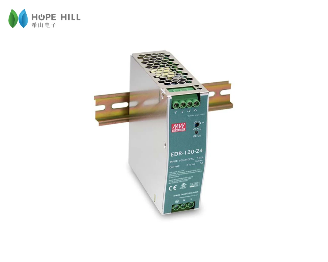 Бренд Mean well представляет EDR-120-48 120W 24V питания с одним выходом, промышленные на din-рейку импульсный источник питания светодиодного табло
