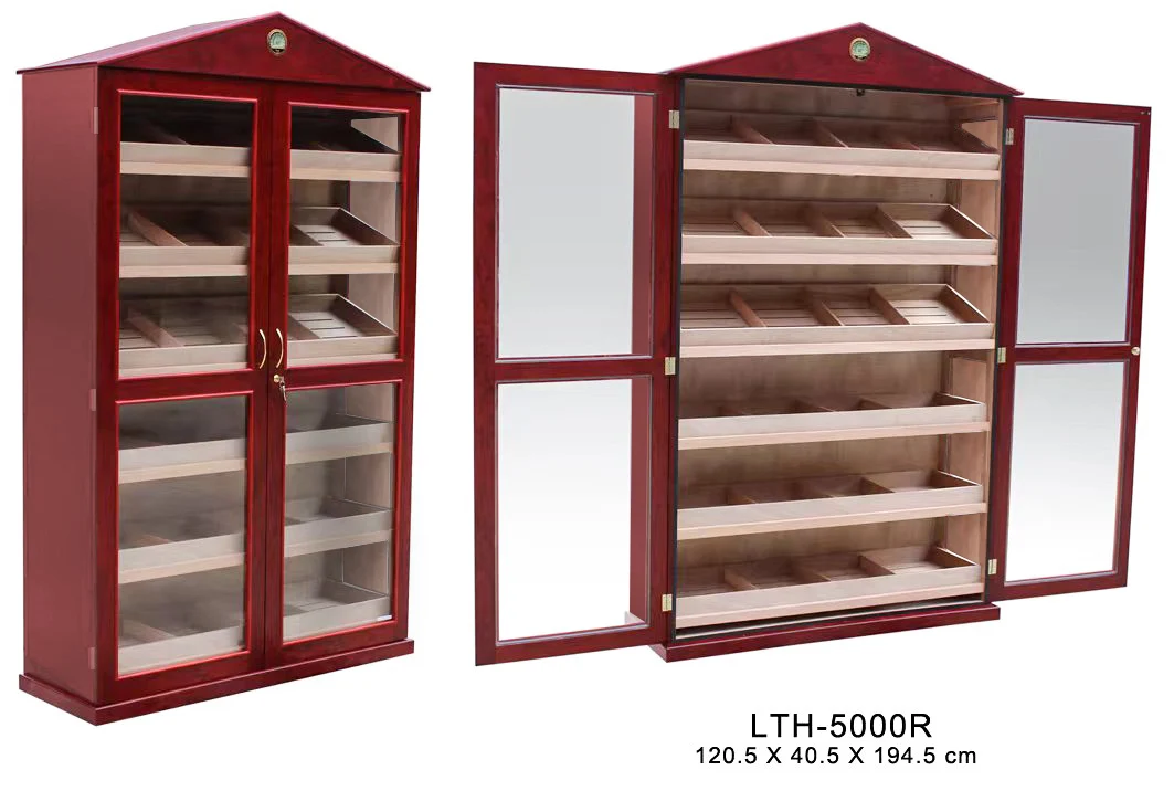 Wholesale Customize Cedar Wood Large Capacity with LED light Cabinet Cigar Humidor Cabinet Humidor Cigar Cabinet