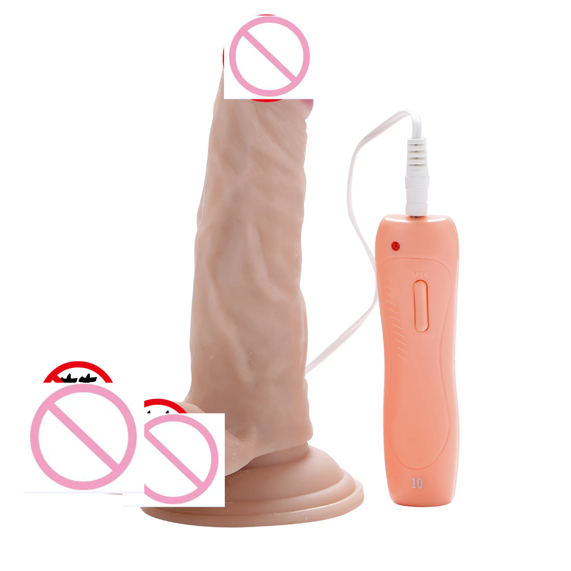 10 speeds  eco-friendly Suction Cup Dildo vibrating Realistic Penis