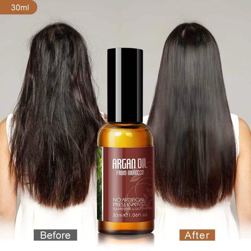 Private Label Shine Enhancer Hair Care Treatment Argan Oil Serum Hair Repairing Leave In Hair Oil