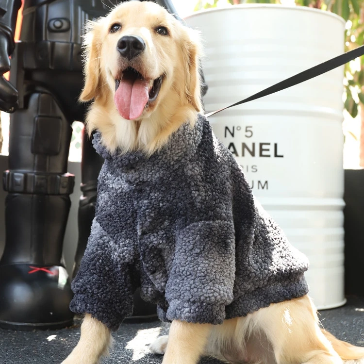 Hot Selling Pet Clothes Winter Solid Color Polar Fleece Thick Big Dog Clothes