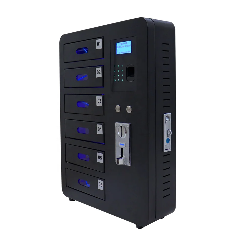Hottest Products Metal Charger Station Fingerprint Coin Phone Small Items Charging Cabinet Manufacturer