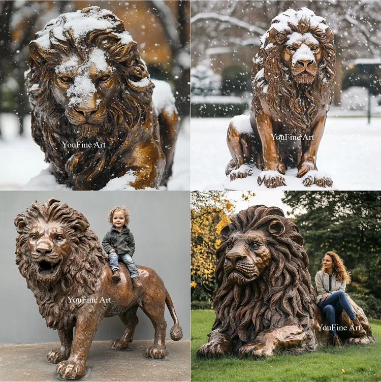 bronze lion statue